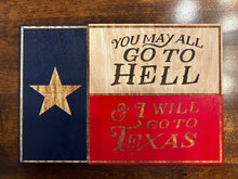 Load image into Gallery viewer, Handmade Wooden Texas Flag, Davy Crockett Flag, Lone Star State, Texas Gift, Texas Flag, Texas Longhorns, Wooden Flag, Handmade Gift
