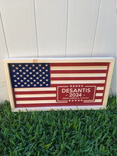 Load image into Gallery viewer, DeSantis 2024 Make America Florida Wood Flag, DeSantis, Florida, Wood Flag, American Flag, Wood Decor, Patriotic Decor, American, Wood Art
