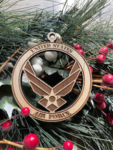 Load image into Gallery viewer, United States Air Force Christmas Ornament, USAF, Air Force, Patriotic Ornament, Christmas Ornaments, 2022 Ornament, 2022 Keepsake
